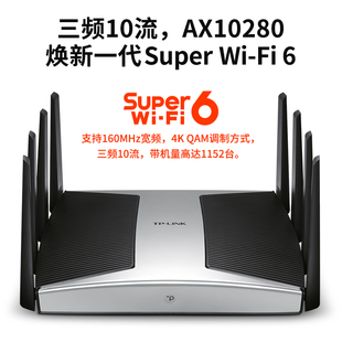 tp-linktl-xtr10280易展三频带2.5g口双wan口链路，聚合iptv游戏，加速远程管理mesh组网wifi6无线路由器8天线