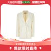 香港直邮潮奢 Off-White 女士灰白色缝线细节单排扣西装外套