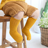 ins儿童袜子韩国宝宝春秋季婴儿中筒袜，潮袜糖果色宽条卷边袜