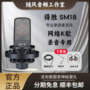 Takstar/得胜SM-18电容麦克风直播设备主播声卡套装专业电脑手机