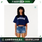 香港直邮Ami Paris女士T恤海军蓝色舒适短袖简约FTS009-726-491