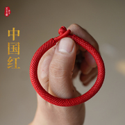 王士业手工红绳手链编宫运转简极民族，风原创设计藏式本命年红手绳