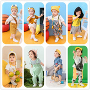儿童摄影服装周岁宝宝，拍照影楼北欧风亮色，1-2岁写真衣潮童衣