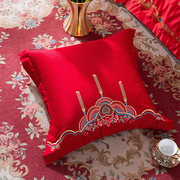 婚庆大靠垫套全棉AB版大抱枕大红色刺绣喜庆沙发靠新.婚卧室床头