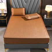 床笠款凉席加厚藤席三件套1.8米2米防滑可折叠席子1.5米1.2米床