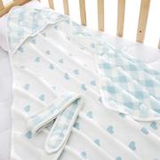 婴儿包被春夏四层纱布宝宝盖毯纯棉超柔纱布产房襁褓巾空调被用品