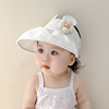 春夏季婴儿帽子女宝宝网红洋气花朵遮阳帽婴幼儿童出游防晒空顶帽