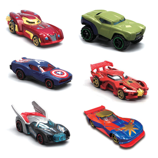 合金跑车玩具超级英雄罗布，钢铁侠蜘蛛侠英雄，战车赛车模型儿童男孩