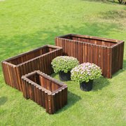 防腐木花箱碳化实木花盆长方形，阳台种菜盆景户外种植箱木质花槽桶