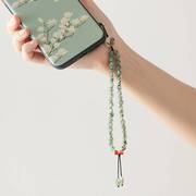 水晶手机挂链青金石手机，挂绳创意中国风挂件女款复古简约饰品