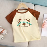 儿童短袖t恤纯棉夏季单上衣(单上衣)宝宝单件，韩版男童t恤女童童装