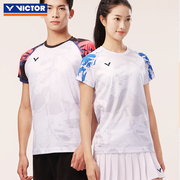 VICTOR/威克多羽毛球服男女款针织运动短袖T恤 T-40017
