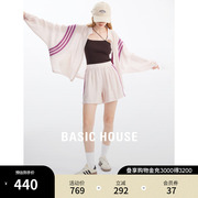 Basic House/百家好运动时尚套装2024夏季短款外套短裤两件套