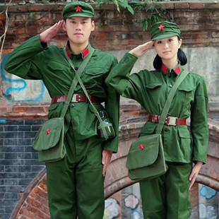 70-80年代65式绿色军装芳华表演服学习雷锋演出服红卫兵怀旧摄影
