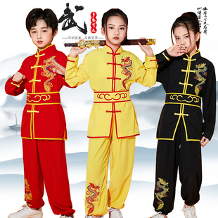 儿童武术服装刺绣龙舞龙(龙，舞龙)打鼓演出服，中小学生功夫练功比赛表演服装