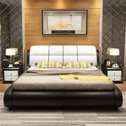 现代简约卧室皮艺床软体床，1.8米1.5米皮床双人床，婚大床168