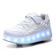 儿童暴走鞋自动隐形带灯充电双轮学生滑轮鞋男童女童轮子的鞋