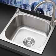 厨房小号迷你水槽单槽小户型304不锈钢洗菜盆加厚吧台阳台洗手盆