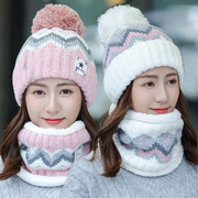 帽子女秋冬季韩版潮可爱骑车加绒针织帽保暖月子，帽百搭冬天毛线帽