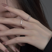 s925纯银戒指女荆棘小众设计简约时尚个性气质，冷淡风可调节指环