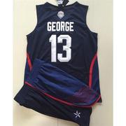2016里约梦十二13号乔治NBA刺绣背心篮球服短裤套装蓝白