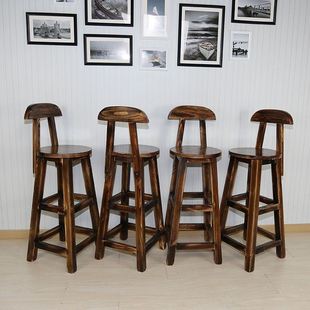 实木吧台椅子时尚，创意吧椅咖啡厅吧台，凳酒吧椅家用靠背高脚椅