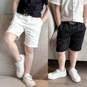 儿童短裤夏季男童白色中裤，黑色五分裤中大童，休闲西裤子百搭童装