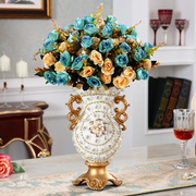 欧式花瓶镶钻家居装饰品餐桌客厅电视柜花器花艺创意仿真插花摆件