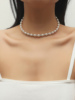 欧美典雅高端珍珠水钻，项链女士百搭新娘项链，气质简约项链锁骨链