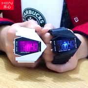 HIIN乐心LED电子表女款中学生手表防水夜光儿童表个性创意男士表