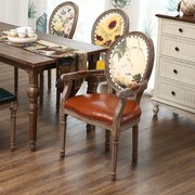 餐椅美式实木约家用北欧凳子靠背复古餐厅时尚欧式椅子