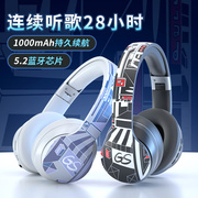 头戴式蓝牙耳机5.2国潮HIFI环绕降噪运动电竞游戏可插卡手机通用