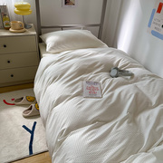 学生床上用品三件套简约纯色宿舍G床单被套含芯六件套单人被