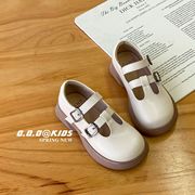 2024春季韩版女中大童时尚洋气公主单鞋小女孩软底百搭小皮鞋