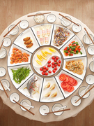 定制大号年夜饭家庭拼盘，餐具组合过年圆桌菜盘子，陶瓷套盘碗碟套装