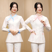 护士服夏季长袖连衣裙韩版修身医护服女高端医生，服白大褂分体套装