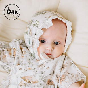 Oak Family新生儿帽子夏季初生婴儿胎帽0一3月可爱宝宝囟门帽