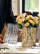 高级感网红冰川花瓶客厅玻璃透明插花北欧ins风水养鲜花餐桌摆件