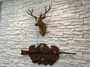 。鹿头壁挂挂钩搪胶动物，头鹿头马头象头羊头，牛头卧室客厅门后墙面