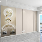 北欧3d立体格栅墙纸客厅沙发背景墙布奶油风壁纸卧室床头纯色壁画