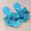 妖狐族 原创手工复古超大小仙款蓝色水钻大蝴蝶花朵平底沙滩鞋