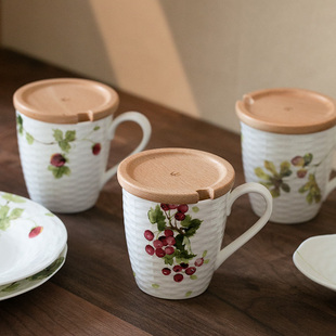 秋实系列骨瓷陶瓷杯水杯茶杯牛奶，咖啡早餐杯创意设计日式和风
