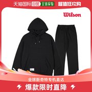 韩国直邮WILSON ASSENTIC 拉绒卫衣吗? 黑色运动套装