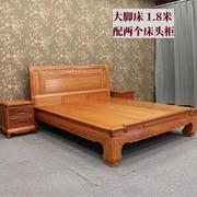 红木家具床花梨木色，菠萝格全实木简约新中式，卧室1.8米1.5米双人床