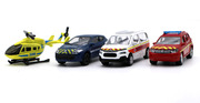外贸norev诺威尔，法国警车消防车救护车，直升机套装仿真玩具车模型
