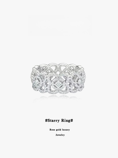 檀健次同款s925纯银戒指男女通用高级气质镶钻四叶草，手饰情人礼物