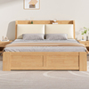 实木床现代简约北欧橡木软包轻奢日式床1.8米1.5双人床主卧单人床