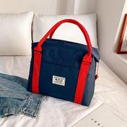 小行李包女短途旅行包，男韩版大容量轻便简约帆布手提待产包收纳袋