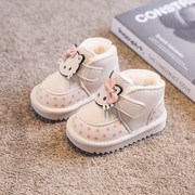 女宝宝雪地靴小童婴儿棉鞋，加绒加厚1-3岁女童，靴子冬季软底学步鞋2