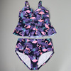 8818外贸分体大码泳衣 锦纶面料带钢托聚胸游泳衣 紫色个性泳装